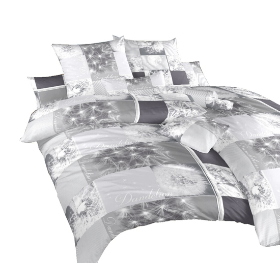 Obrázok z Krepové povlečení Pampelišky 3D šedé 140x200, 70x90 cm II.jakost