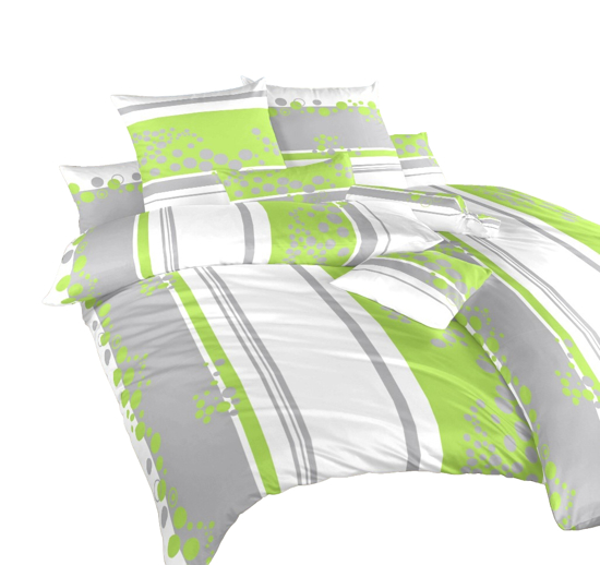 Obrázok z Povlečení krep Tečky zelené 240x200, 2x 70x90 cm