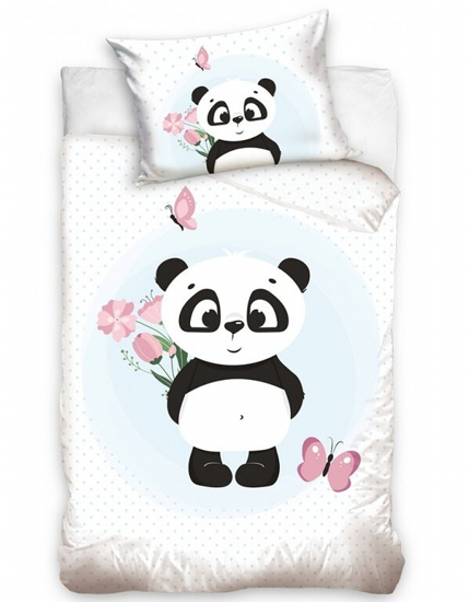 Obrázok z Povlečení bavlna do postýlky Roztomilá Panda 100x135, 40x60 cm